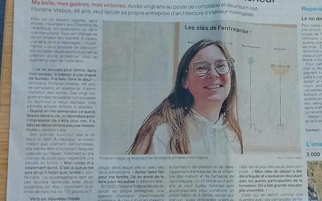 Aménagement intérieur et résilience : mon portrait dans Ouest-France