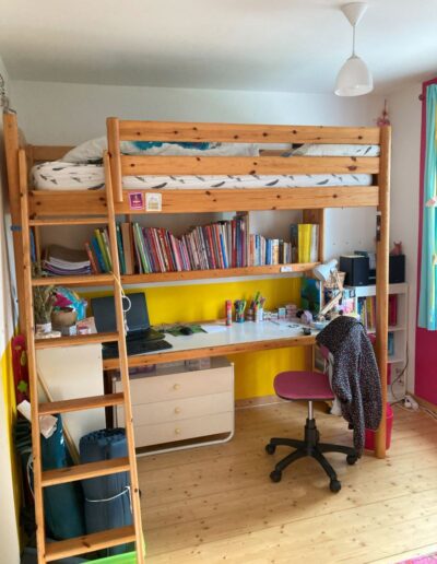 Chambre de Tanaïs - lit superposé avec bureau - avant coaching